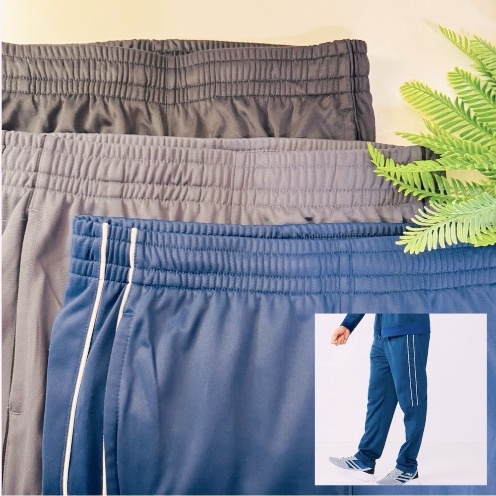 TEK GEAR Men's Workout Pants Set of 3 - Black, Gray, and Navy Blue Sz Small